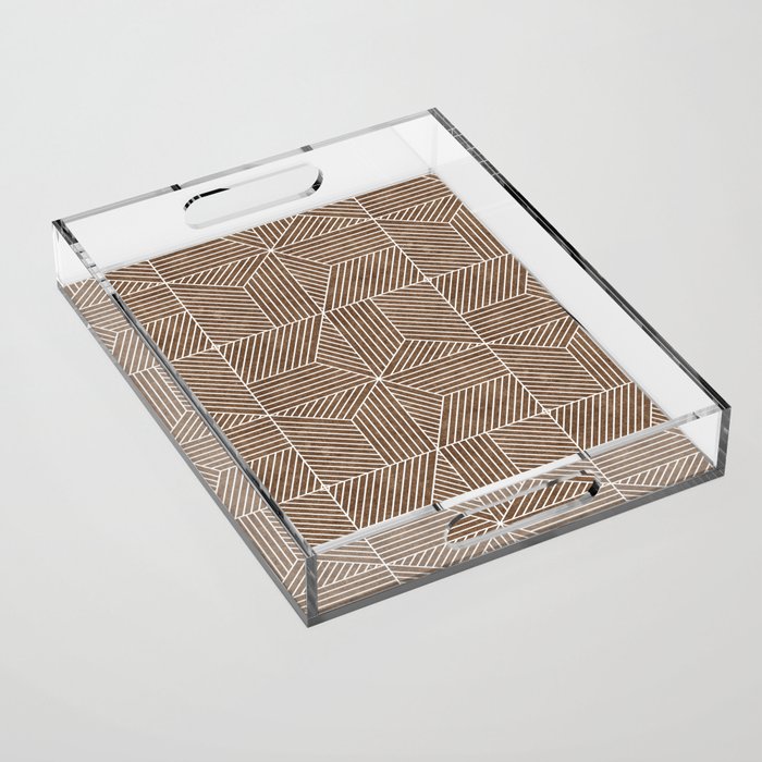 Bohemian Geometric Tiles - Brown Acrylic Tray