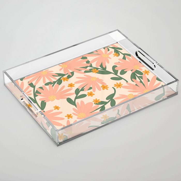 Meadow Of Autumn Wildflowers Acrylic Tray