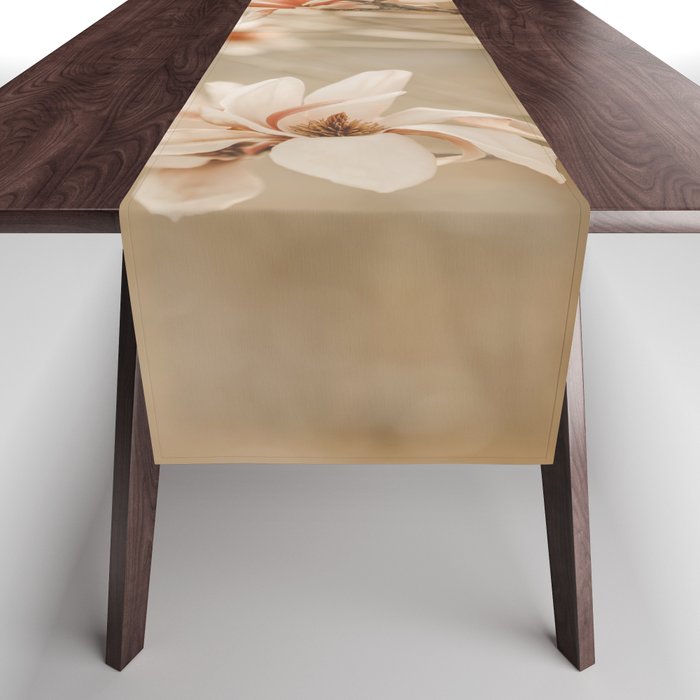 Magnolia Peach Blossom Tree Table Runner