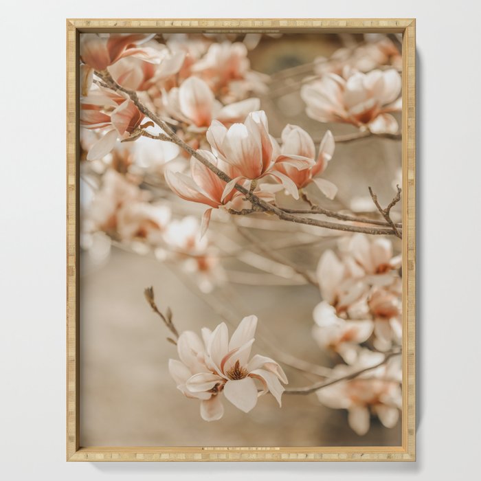 Magnolia Peach Blossom Tree Serving Tray