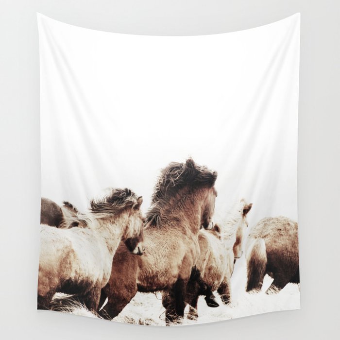 Wild And Free 2 - Horses Of Iceland Wall Tapestry
