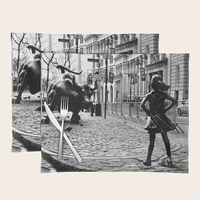 Fearless Girl And The Charging Bull Placemat
