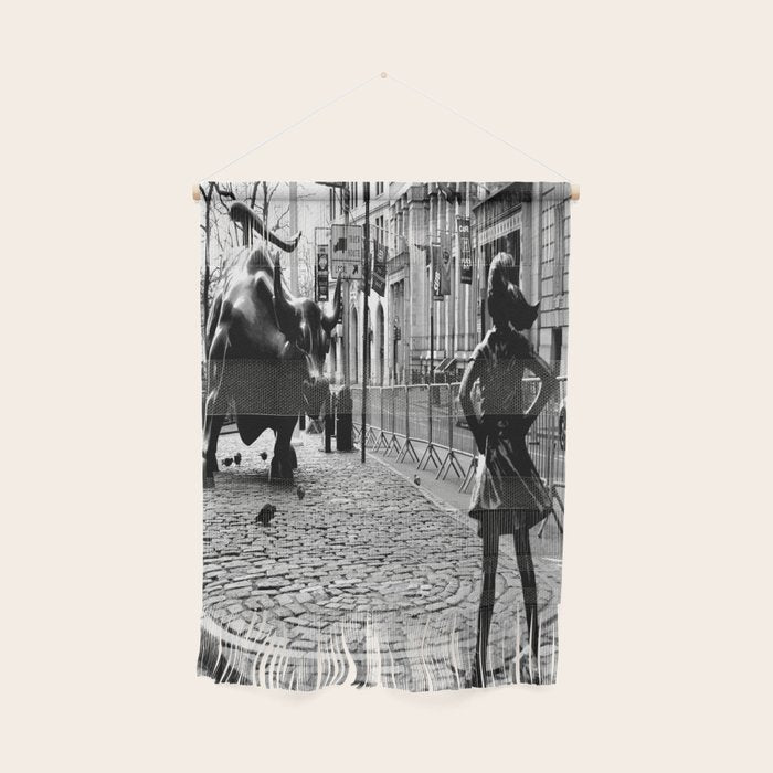 Fearless Girl And The Charging Bull Wall Hanging
