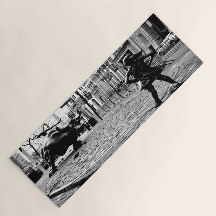 Fearless Girl And The Charging Bull Yoga Mat