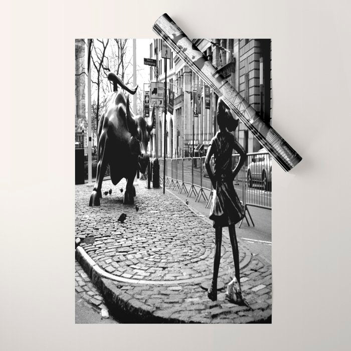 Fearless Girl And The Charging Bull Wrapping Paper