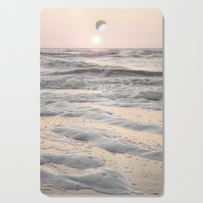 Pastel Tones Ocean In Holland Photo | Dutch Coast Seafoam And Waves Art Print | Travel Photography Cutting Board