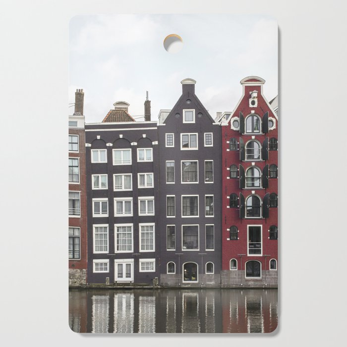 Buildings In Amsterdam City Picture | Dutch Canals Colorful Architecture Art Print | Europe Travel Photography Cutting Board