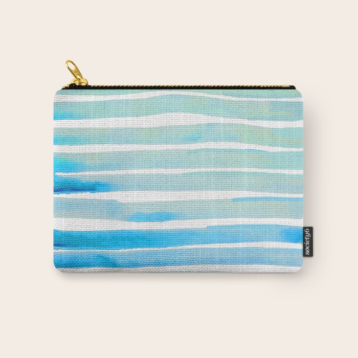 New Year Blue Water Lines Carry All Pouch