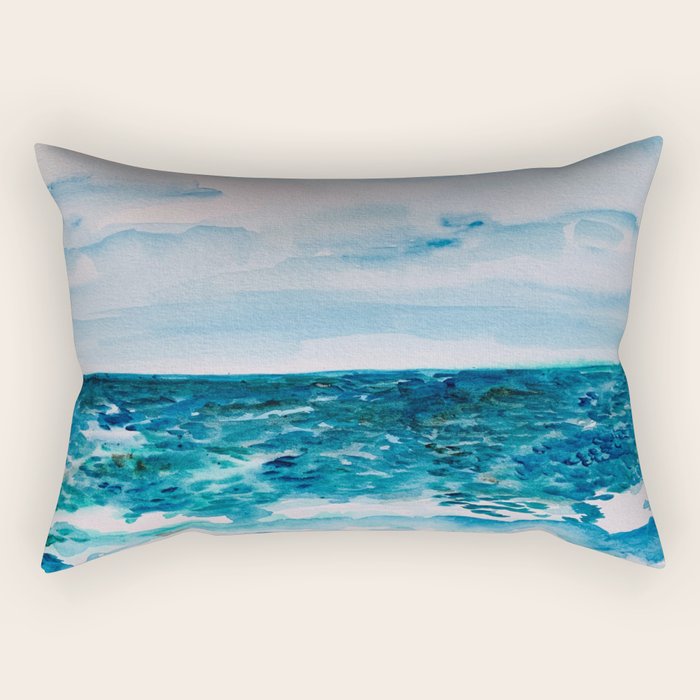 Cabo Beach Mexico Watercolor #1 Rectangular Pillow