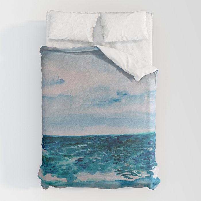 Cabo Beach Mexico Watercolor #1 Duvet Cover