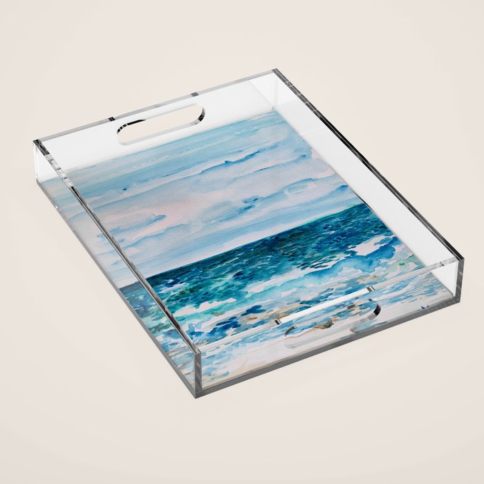 Cabo Beach Mexico Watercolor #1 Acrylic Tray