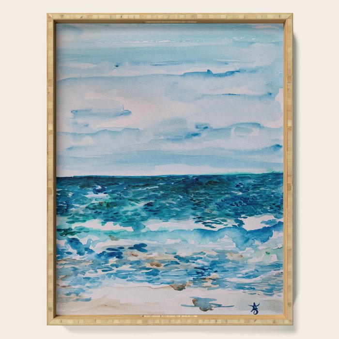 Cabo Beach Mexico Watercolor #1 Serving Tray