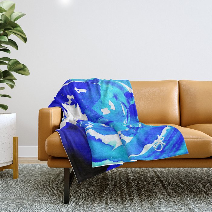 Save The Water Watercolour Throw Blanket