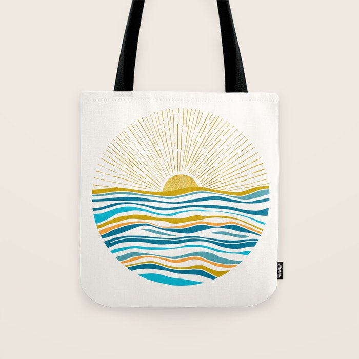 Sunrise At Sea Abstract Landscape Tote Bag