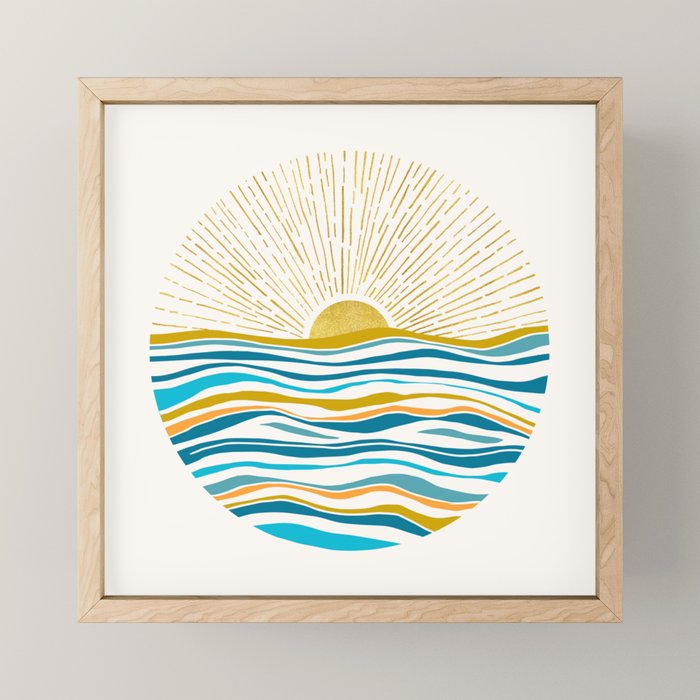 Sunrise At Sea Abstract Landscape Mini Art Print