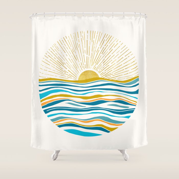 Sunrise At Sea Abstract Landscape Shower Curtain