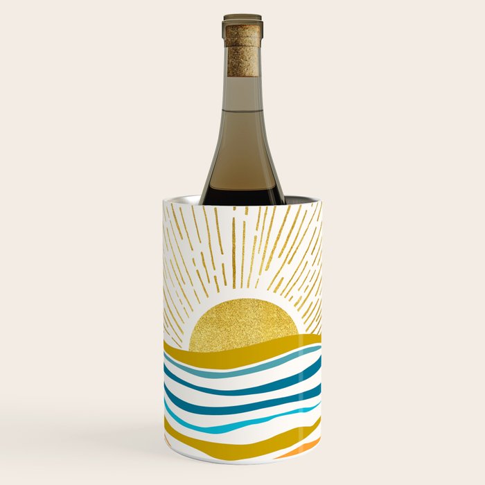 Sunrise At Sea Abstract Landscape Wine Chiller