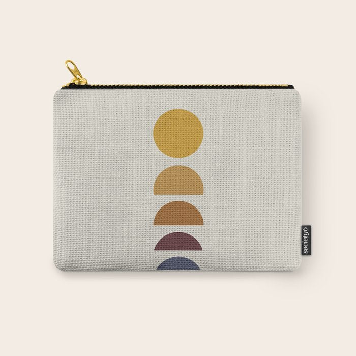 Minimal Sunrise Sunset Shapes Carry All Pouch