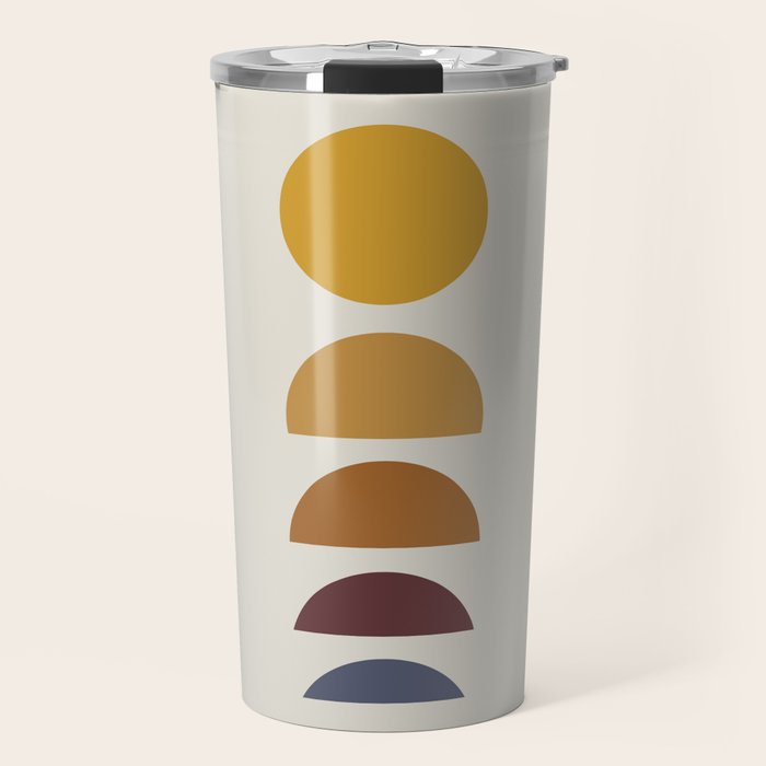 Minimal Sunrise Sunset Shapes Travel Mug