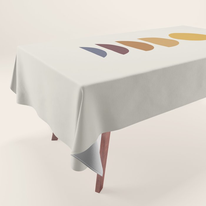 Minimal Sunrise Sunset Shapes Tablecloth