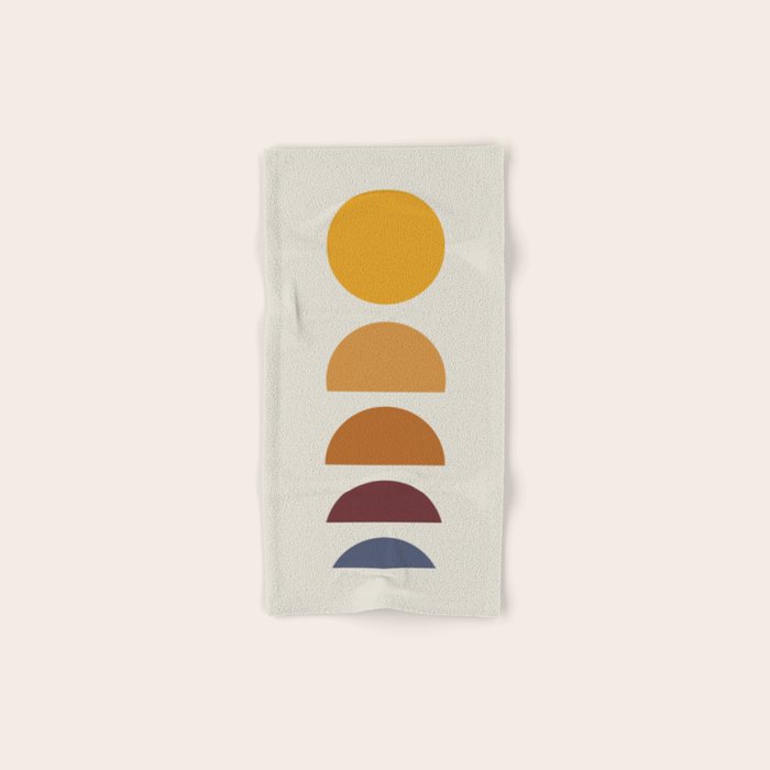 Minimal Sunrise Sunset Shapes Bath Towel