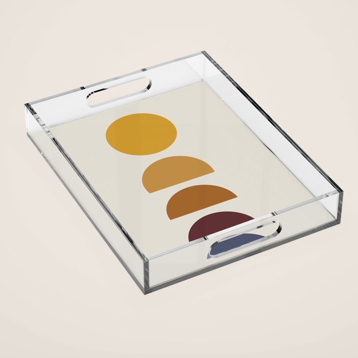 Minimal Sunrise Sunset Shapes Acrylic Tray