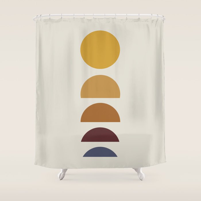 Minimal Sunrise Sunset Shapes Shower Curtain
