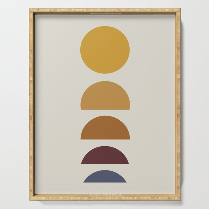 Minimal Sunrise Sunset Shapes Serving Tray