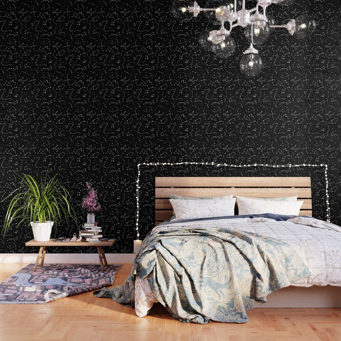 Black And White Constellations Wallpaper