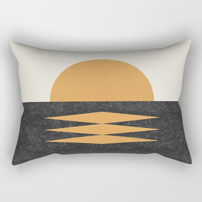 Sunset Geometric Midcentury Style Rectangular Pillow