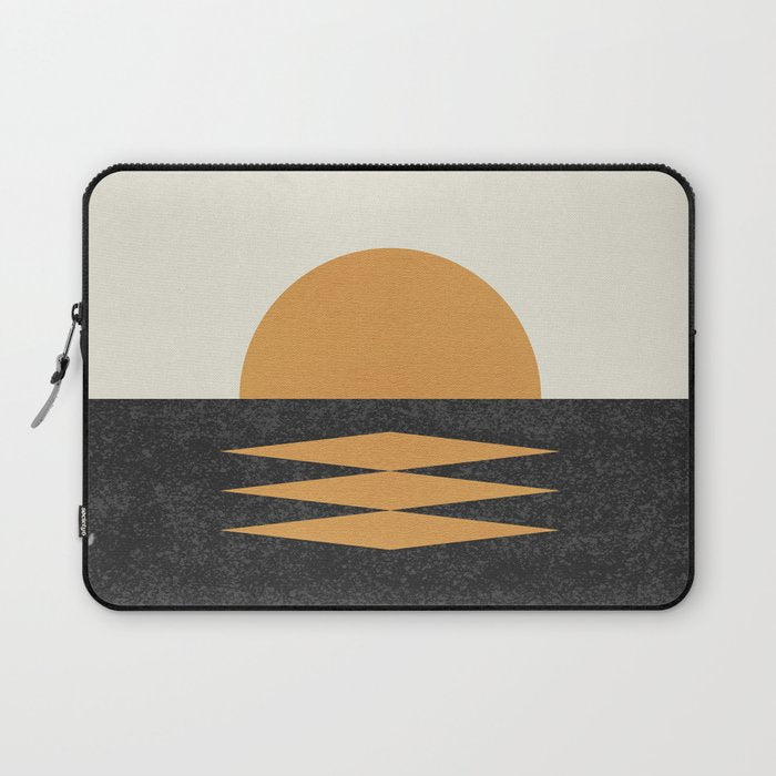 Sunset Geometric Midcentury Style Laptop Sleeve