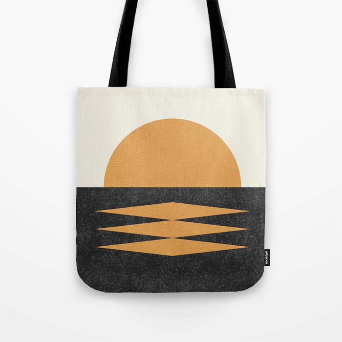 Sunset Geometric Midcentury Style Tote Bag