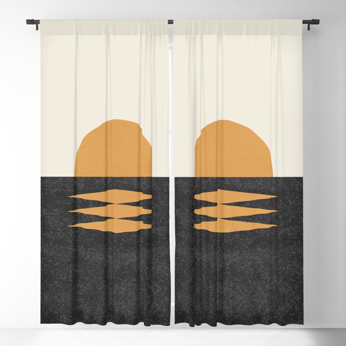 Sunset Geometric Midcentury Style Window Curtain