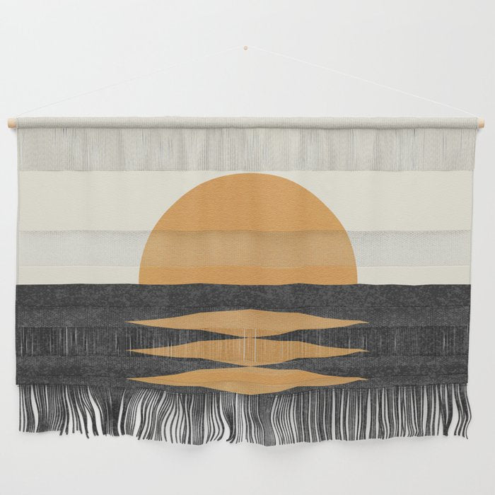 Sunset Geometric Midcentury Style Wall Hanging