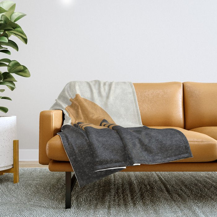 Sunset Geometric Midcentury Style Throw Blanket