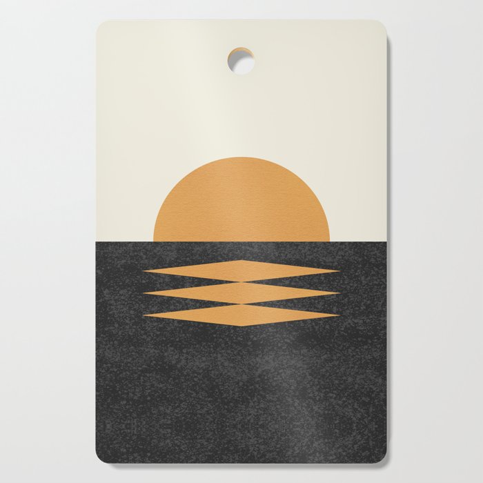 Sunset Geometric Midcentury Style Cutting Board