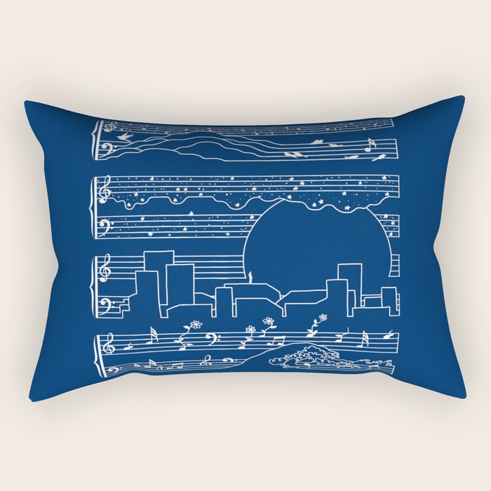 The Moonlight Sonata Blue Rectangular Pillow