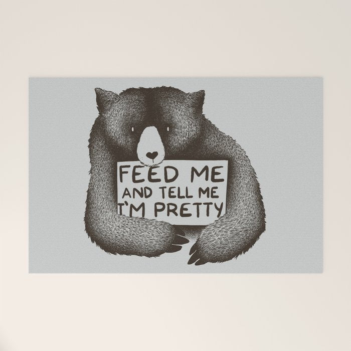Feed Me And Tell Me I'M Pretty Bear Welcome Mat
