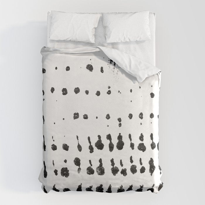 Medium Dots Pattern Black And White Distressed Texture Abstract Duvet Cover