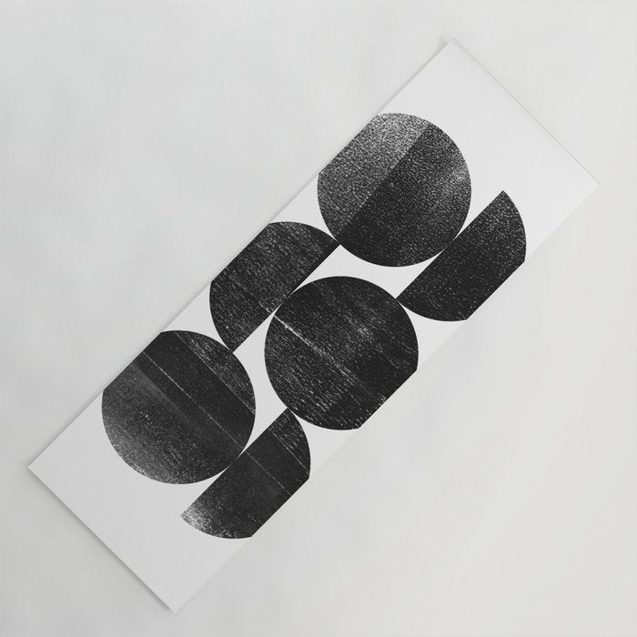 Black And White Mid Century Modern Op Art Yoga Mat