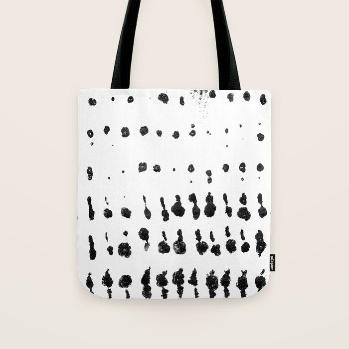 Medium Dots Pattern Black And White Distressed Texture Abstract Tote Bag