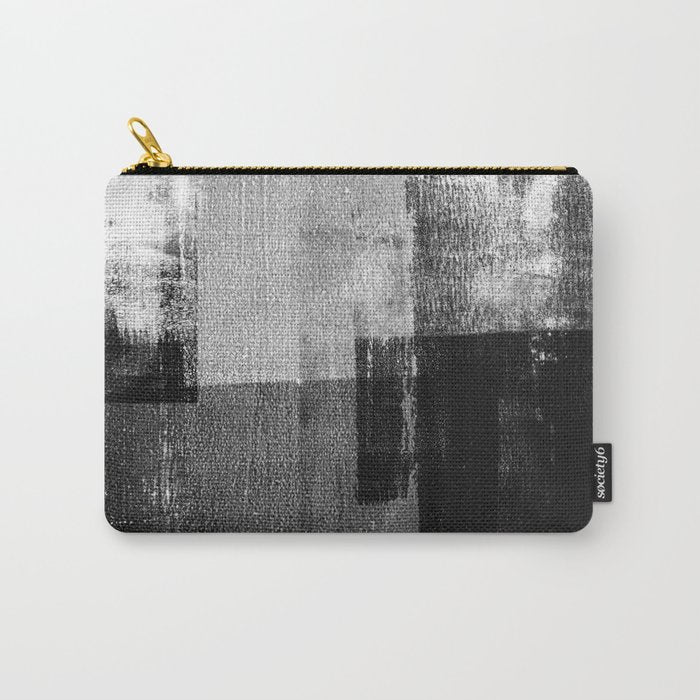 Black And White Minimalist Industrial Abstract Carry All Pouch