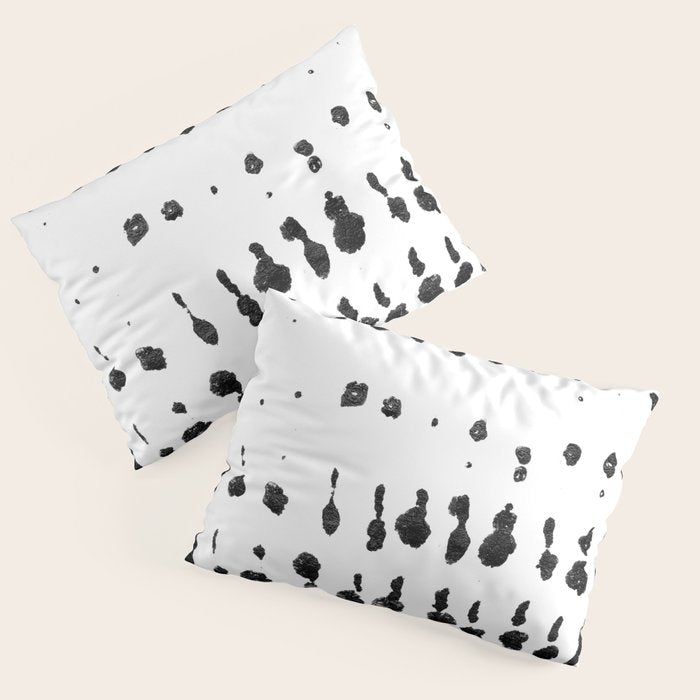 Medium Dots Pattern Black And White Distressed Texture Abstract Pillow Sham