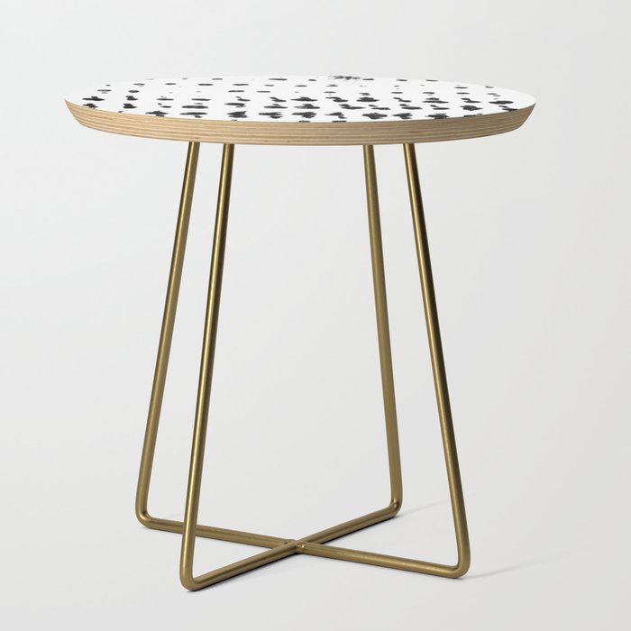 Medium Dots Pattern Black And White Distressed Texture Abstract Side Table
