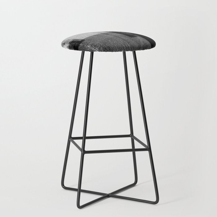 Black And White Minimalist Industrial Abstract Stool