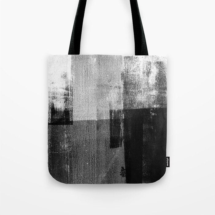 Black And White Minimalist Industrial Abstract Tote Bag