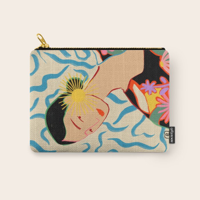 Smiling Woman And Sunshine Carry All Pouch