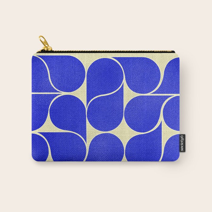 Blue Mid-Century Shapes No8 Carry All Pouch