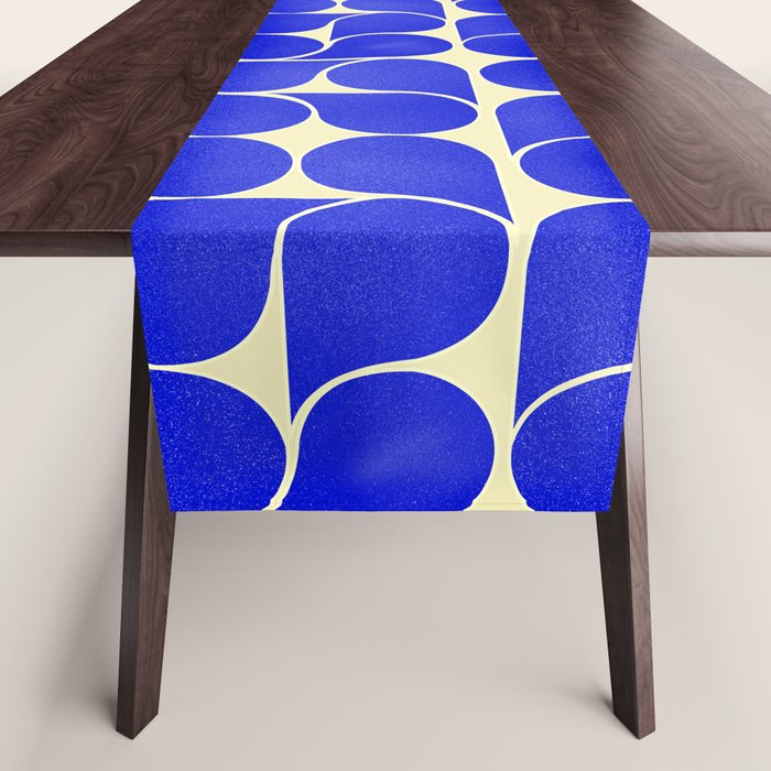 Blue Mid-Century Shapes No8 Table Runner
