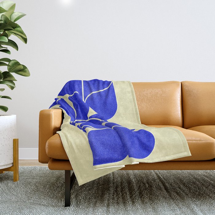 Blue Mid-Century Shapes No8 Throw Blanket